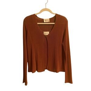 Emanuel Ungaro Sweater Set Size L Womens Rust w/ Button at Top of Sweater